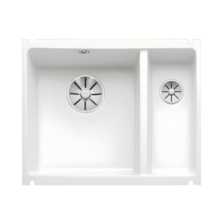 Blanco Subline 350/150-U Zlewozmywak ceramiczny 1,5-komorowy 56,7x45,6 cm bez ociekacza biały połysk 523741