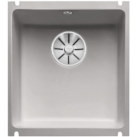 Blanco Subline 375-U Zlewozmywak ceramiczny 1-komorowy 45,6x41,4 cm bez ociekacza, szarość aluminium 523730