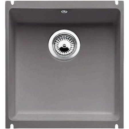Blanco Subline 375-U Zlewozmywak ceramiczny jednokomorowy 41,4x45,6 cm podwieszany, z korkiem automatycznym, z powłoką PuraPlus, bazaltowy 516974
