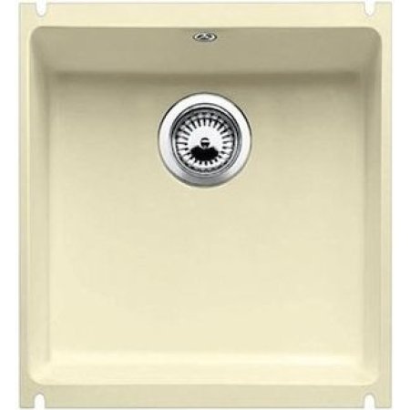 Blanco Subline 375-U Zlewozmywak ceramiczny jednokomorowy 41,4x45,6 cm podwieszany, z korkiem automatycznym, z powłoką PuraPlus, jaśminowy 516040