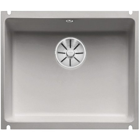 Blanco Subline 500-U Zlewozmywak ceramiczny 1-komorowy 54,3x45,6 cm bez ociekacza, szarość aluminium 523738