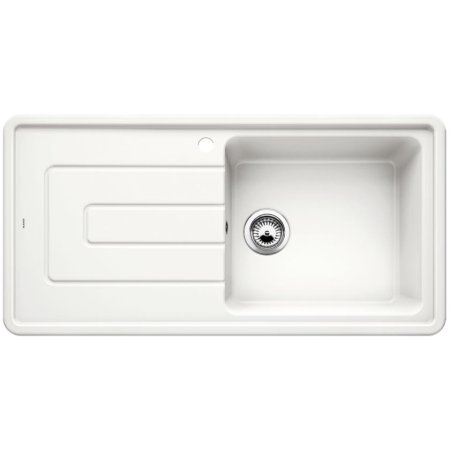 Blanco Tolon XL 6S Zlewozmywak ceramiczny jednokomorowy 100x50 cm prawa komora, z ociekaczem, bez korka automatycznego, biały z połyskiem 520426