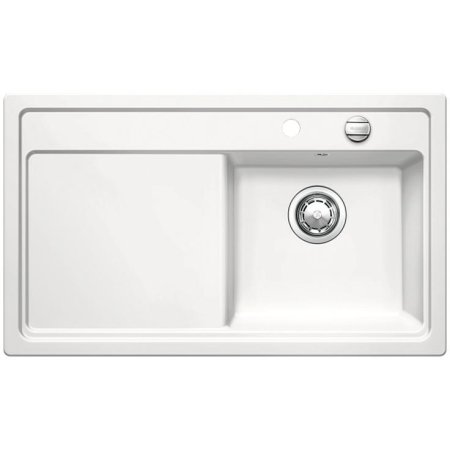 Blanco Zenar 45S Zlewozmywak ceramiczny jednokomorowy 86x51 cm prawa komora, z ociekaczem, z korkiem automatycznym, biały 517190