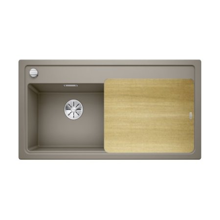 Blanco Zenar XL 6 S Zestaw Zlewozmywak kompozytowy jednokomorowy 100x51 cm lewy tartufo + deska kuchenna drewniana 523991