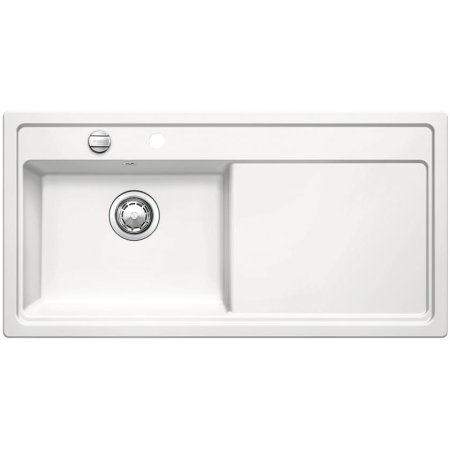 Blanco Zenar XL 6S Zlewozmywak ceramiczny jednokomorowy 100x51 cm lewa komora, z ociekaczem, z korkiem automatycznym, biały 517523