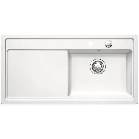 Blanco Zenar XL 6S Zlewozmywak ceramiczny jednokomorowy 100x51 cm prawa komora, z ociekaczem, z korkiem automatycznym, biały 517522