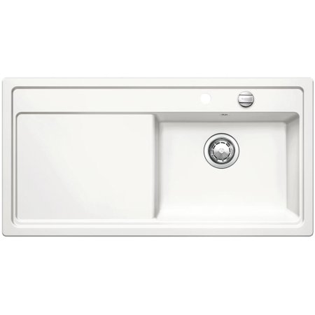 Blanco Zenar XL 6S Zlewozmywak ceramiczny jednokomorowy 100x51 cm prawa komora, z ociekaczem, z korkiem automatycznym, biały z połyskiem 517520