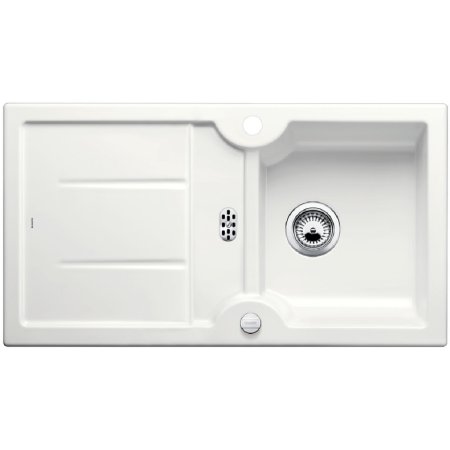 Blanco Idessa 5 S Zlewozmywak ceramiczny jednokomorowy 91,5x50 cm z korkiem automatycznym  biały połysk 516076