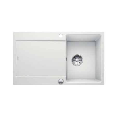 Blanco Idento 45 S-F Zlewozmywak ceramiczny jednokomorowy 83,6x48,6 cm z ociekaczem, z korkiem automatycznym, z powłoką PuraPlus, biały 522265