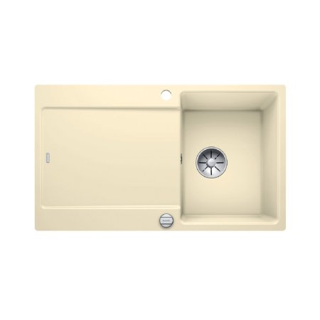Blanco Idento 45 S-F Zlewozmywak ceramiczny jednokomorowy 83,6x48,6 cm z ociekaczem, z korkiem automatycznym, z powłoką PuraPlus, jaśminowy 522266