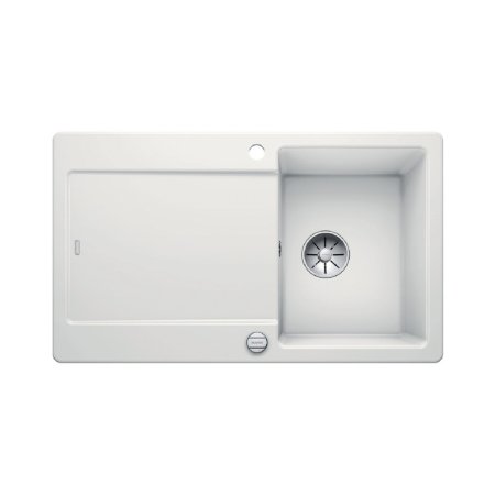 Blanco Idento 45 S Zlewozmywak ceramiczny jednokomorowy 86x51 cm&nbsp;z ociekaczem, z korkiem automatycznym, z powłoką PuraPlus, biały 522117
