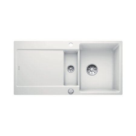 Blanco Idento 6 S-F Zlewozmywak ceramiczny p&oacute;łtorakomorowy 97,6x48,6 cm z ociekaczem, z korkiem automatycznym z powłoką PuraPlus, biały 522272