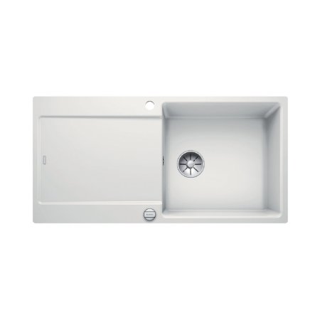 Blanco Idento XL 6 S-F Zlewozmywak ceramiczny jednokomorowy 97,6x48,6 cm z ociekaczem, z korkiem automatycznym, z powłoką PuraPlus, biały 522279