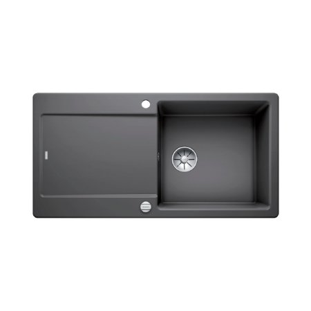 Blanco Idento XL 6 S Zlewozmywak ceramiczny jednokomorowy 100x51 cm z ociekaczem, z korkiem automatycznym, z powłoką PuraPlus, bazaltowy 522134