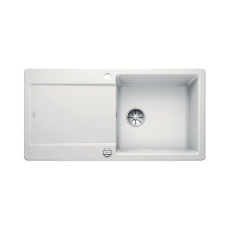 Blanco Idento XL 6 S Zlewozmywak ceramiczny jednokomorowy 100x51 cm z ociekaczem, z korkiem automatycznym, z powłoką PuraPlus, biały 522131