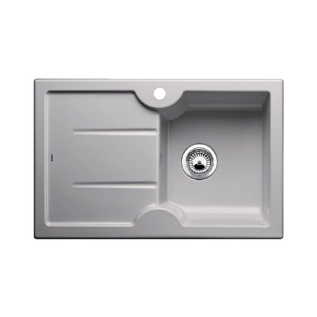 Blanco Idessa 45 S Zlewozmywak ceramiczny jednokomorowy 78x50 cm prawa komora, z ociekaczem, bez korka automatycznego, szarość aluminium 514496