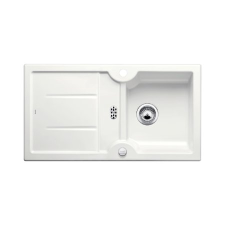 Blanco Idessa 5 S Zlewozmywak ceramiczny jednokomorowy 91,5x50 cm z korkiem automatycznym&nbsp; biały połysk 516076