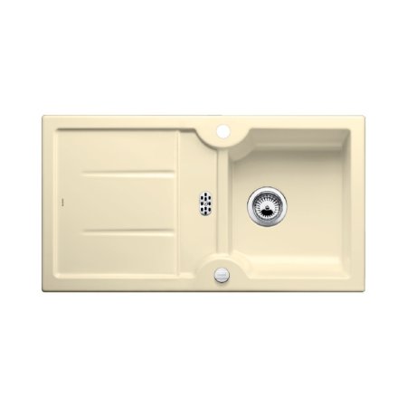 Blanco Idessa 5 S Zlewozmywak ceramiczny jednokomorowy 91,5x50 cm z ociekaczem, z korkiem automatycznym, jaśminowy 516079