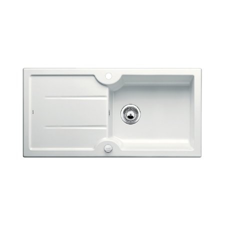 Blanco Idessa XL 6 S Zlewozmywak ceramiczny jednokomorowy 100x50 cm z ociekaczem, z korkiem automatycznym, biały matowy 520310