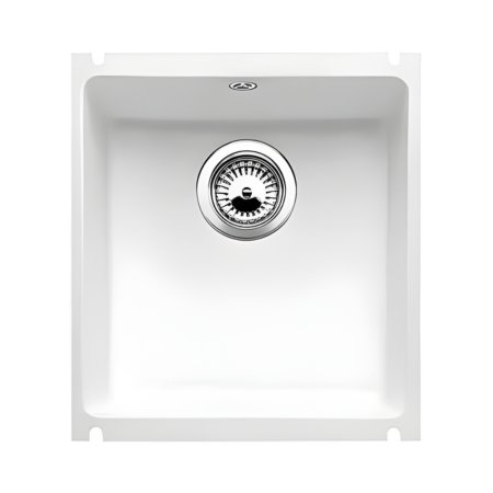 Blanco Subline 375-U Zlewozmywak ceramiczny jednokomorowy 41,4x45,6 cm podwieszany bez korka automatycznego biały połysk 516035