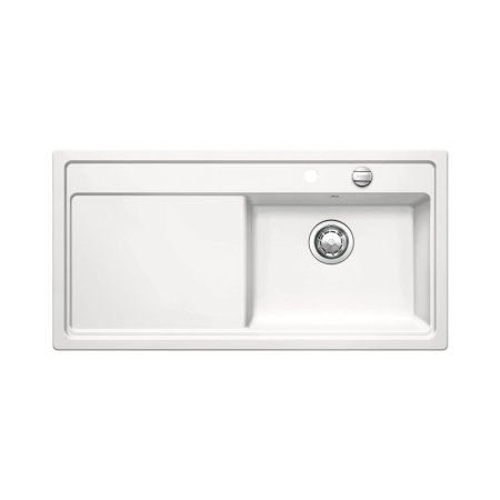 Blanco Zenar XL 6S Zlewozmywak ceramiczny jednokomorowy 100x51 cm prawa komora, z ociekaczem, z korkiem automatycznym, biały 517522