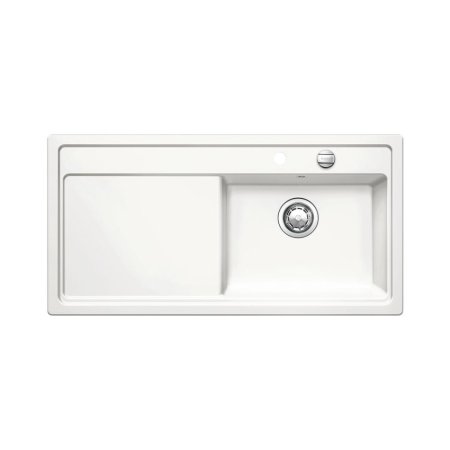 Blanco Zenar XL 6S Zlewozmywak ceramiczny jednokomorowy 100x51 cm prawa komora,&nbsp;z ociekaczem, z korkiem automatycznym, biały z połyskiem 517520