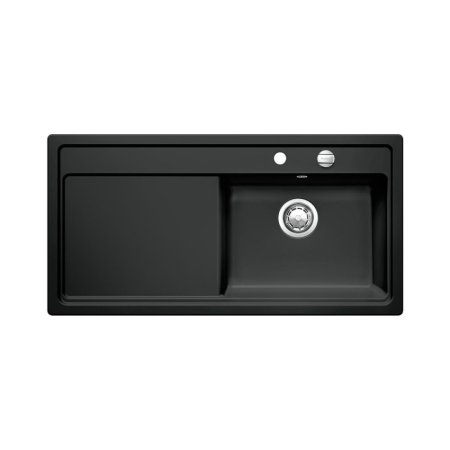 Blanco Zenar XL 6S Zlewozmywak ceramiczny jednokomorowy 100x51 cm prawa komora,&nbsp;z ociekaczem, z korkiem automatycznym, czarny 517534