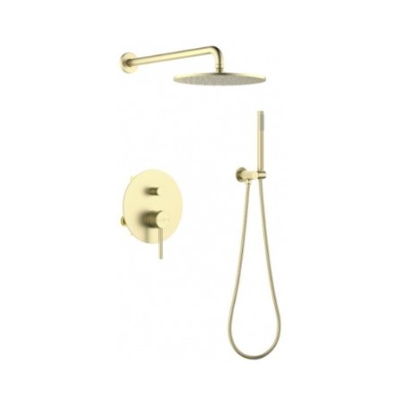 Blue Water Boston Zestaw prysznicowy podtynkowy z deszczownicą złoto szampańskie 5901730617443