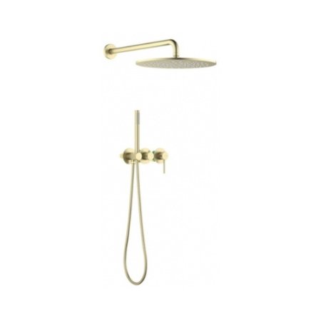 Blue Water Boston Zestaw prysznicowy podtynkowy z deszczownicą złoto szampańskie 5901730617481