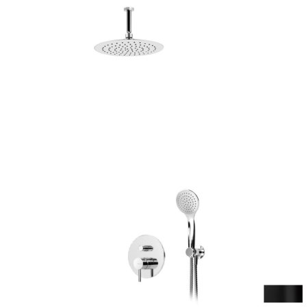 Bruma Lusitano Zestaw prysznicowy podtynkowy z deszczownicą 23 cm czarny 1075603NS