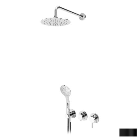 Bruma Lusitano Zestaw prysznicowy podtynkowy z deszczownicą 23 cm czarny 1075701NS