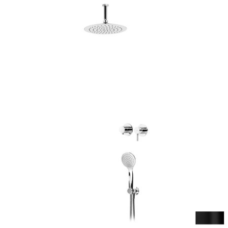 Bruma Lusitano Zestaw prysznicowy podtynkowy z deszczownicą 23 cm czarny 1076508NS