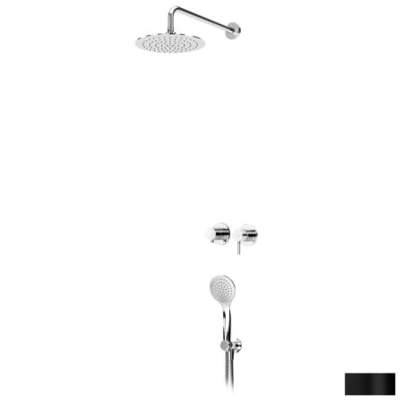 Bruma Lusitano Zestaw prysznicowy podtynkowy z deszczownicą 23 cm czarny 1077501NS
