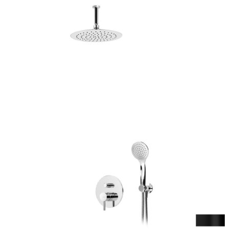 Bruma Lusitano Zestaw prysznicowy podtynkowy z deszczownicą 25 cm czarny 1075604ST