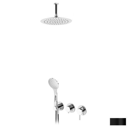 Bruma Lusitano Zestaw prysznicowy podtynkowy z deszczownicą 25 cm czarny 1075802ST