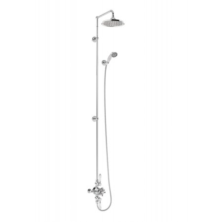 Burlington Avon Zestaw prysznicowy natynkowy z termostatem i deszczownicą 18x18 cm chrom BAF3S.EXT-V16