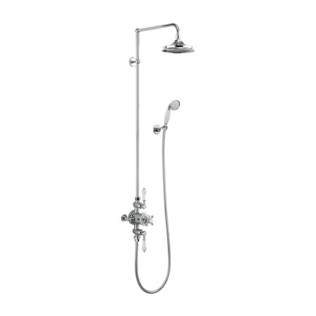 Burlington Avon Zestaw prysznicowy natynkowy z termostatem i deszczownicą 18x18 cm chrom BAF3S+V16