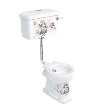 Burlington English Garden Low level Toaleta WC kompaktowa 52x74x107,5 cm, biała P2D