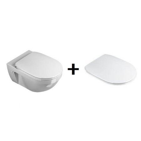 Catalano Canova Royal Toaleta WC podwieszana z deską sedesową wolnoopadającą, biała 1VSCRN00+5SSSTF00