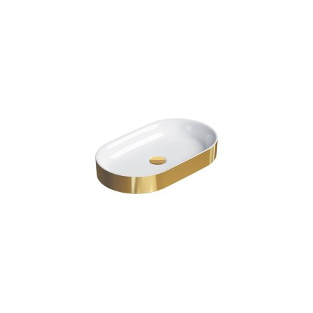 Catalano Horizon Umywalka nablatowa 60x35 cm złota/biała 160AHZBO