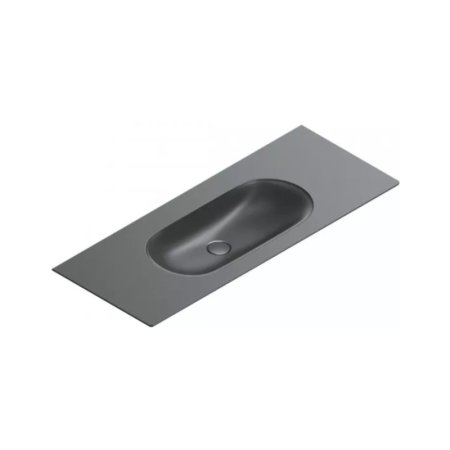 Catalano Sfera Umywalka wisząca lub meblowa 125x50 cm z otworem na baterię czarny mat 0521261022