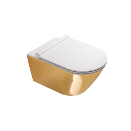 Catalano Zero Toaleta WC 55x35 cm bez kołnierza z powłoką biała/złota 1VS55NRBO/111550042
