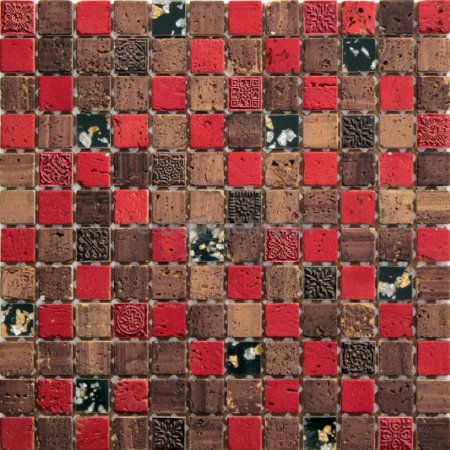 Ceramstic Azteca Mozaika szklano-kamienna 30x30 cm, czerwona MSK-05