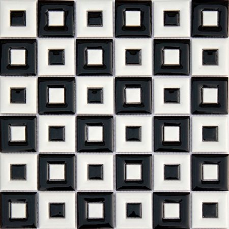 Ceramstic Flash Black&White Mozaika ceramiczna 30x30 cm, czarna/biała MC-04