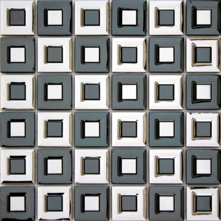 Ceramstic Flash Metal Mozaika metalowa 30,5x30x,5 cm, biała/czarna MM-22