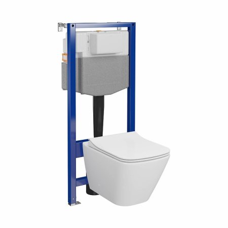 Cersanit Aqua 2.0 Set C16 Zestaw Toaleta WC bez kołnierza + deska wolnoopadająca + stelaż podtynkowy WC S701-796