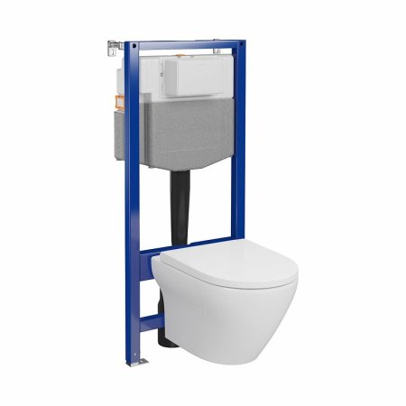 Cersanit Aqua 2.0 Set C20 Zestaw Toaleta WC bez kołnierza + deska wolnoopadająca + stelaż podtynkowy WC S701-823
