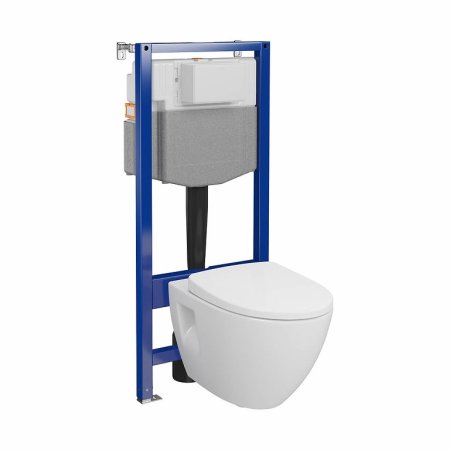 Cersanit Aqua 2.0 Set C35 Zestaw Toaleta WC bez kołnierza + deska wolnoopadająca + stelaż podtynkowy WC S701-814