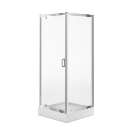 Cersanit Arteco Zestaw kabina prysznicowa kwadratowa 80x80x190 cm drzwi uchylne + brodzik kwadratowy 80x80 cm biały S601-133