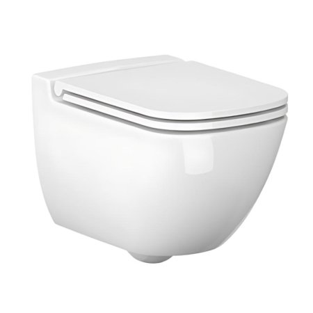 Cersanit Caspia Toaleta WC podwieszana 54x36,5 cm CleanOn bez kołnierza z ukrytym mocowaniem, biała K11-0233